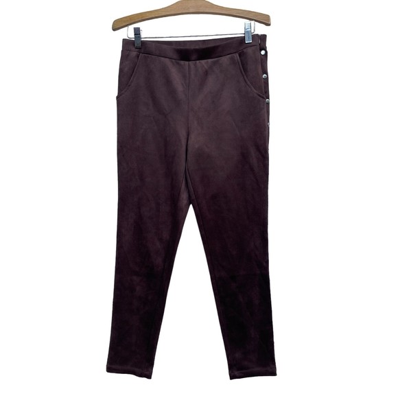 Venus‎ Brown Faux Suede pants silver studs size 10 - Picture 1 of 7